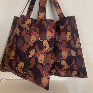 Black Radiance in The Crowd Handmade Novelty Tote